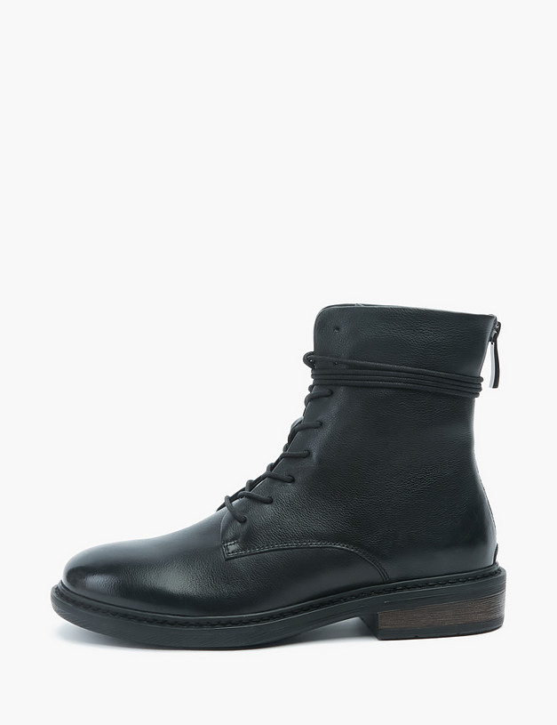 Черные женские ботинки с длинным шнурком MASCOTTE 58-2146023-0102 | ракурс 2