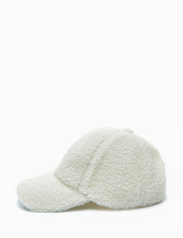 Белая плюшевая женская кепка MASCOTTE 746-2204-2401 | ракурс 1