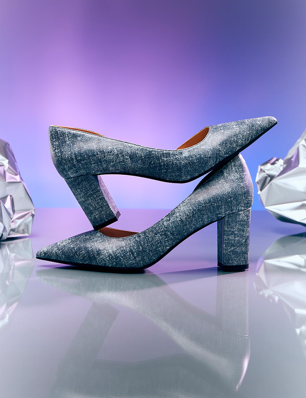 Синие женские туфли MASCOTTE 172-4122712-0303 | ракурс 1