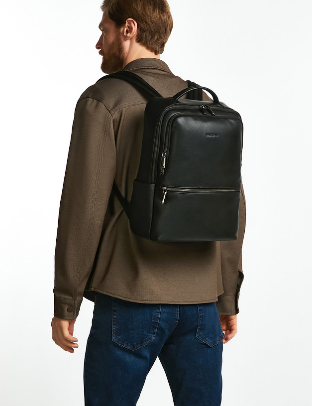 Черный прямоугольный мужской рюкзак MASCOTTE 602-2220-102 | ракурс 1
