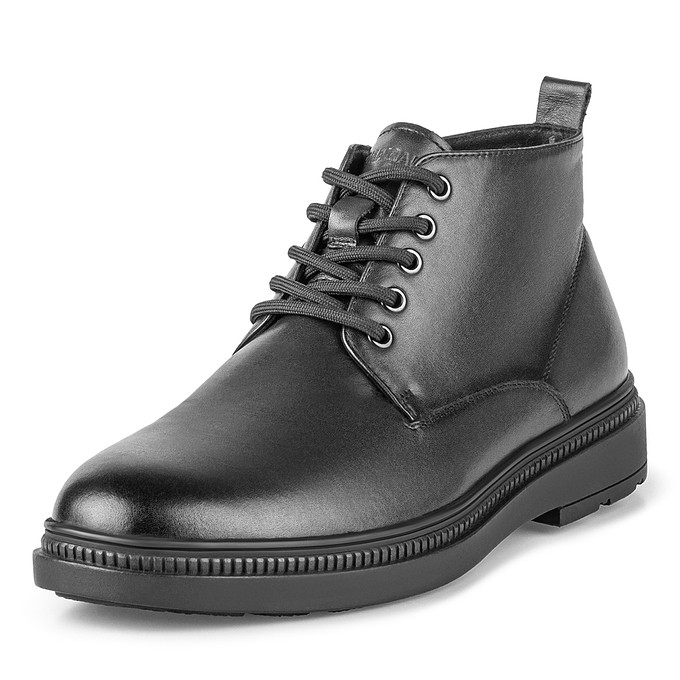 Черные кожаные ботинки с молнией и шнуровкой «Саламандер»