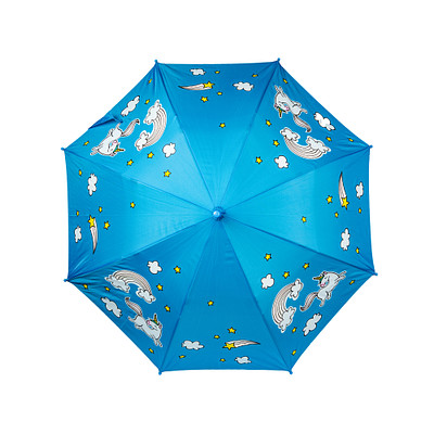 Зонт трость полуавтоматический для девочек ZENDEN YU-12UCM-013, цвет голубой, размер ONE SIZE - фото 1