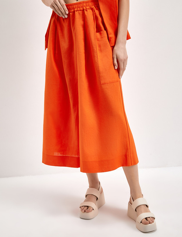 Оранжевые женские брюки-кюлоты 790-3116-2713