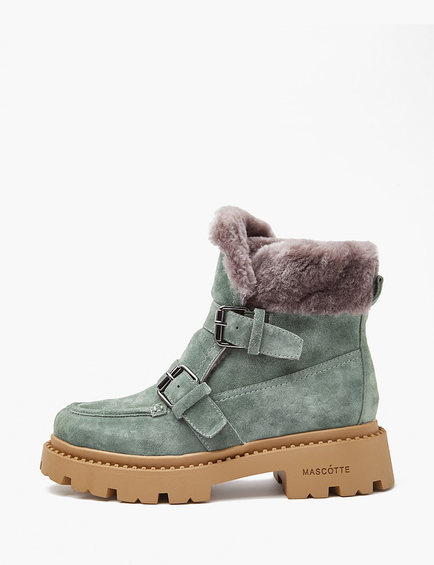Зеленые женские зимние ботинки MASCOTTE 233-3201735-4606M | ракурс 1