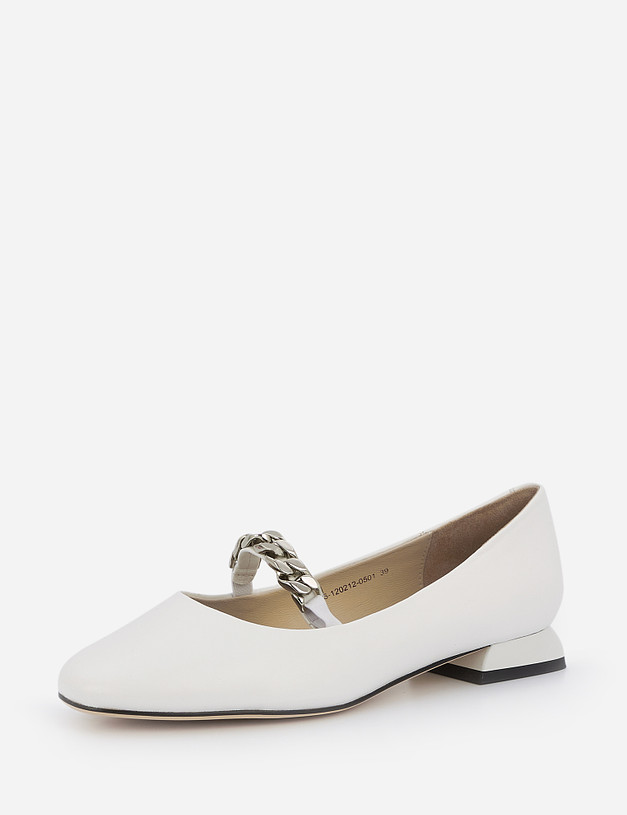 Белые женские туфли на низком каблуке MASCOTTE 126-120212-0501 | ракурс 3