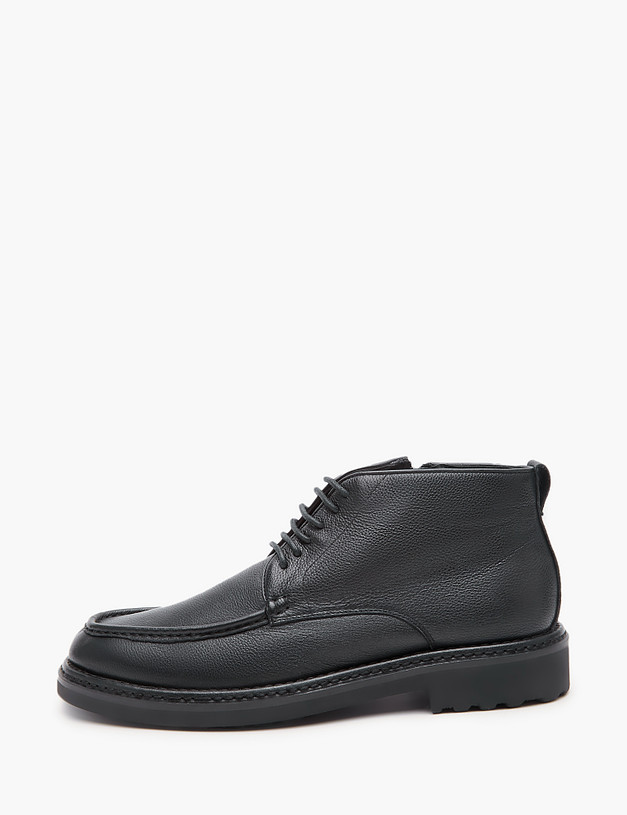 Черные кожаные мужские зимние ботинки MASCOTTE 128-324036-0102 | ракурс 1