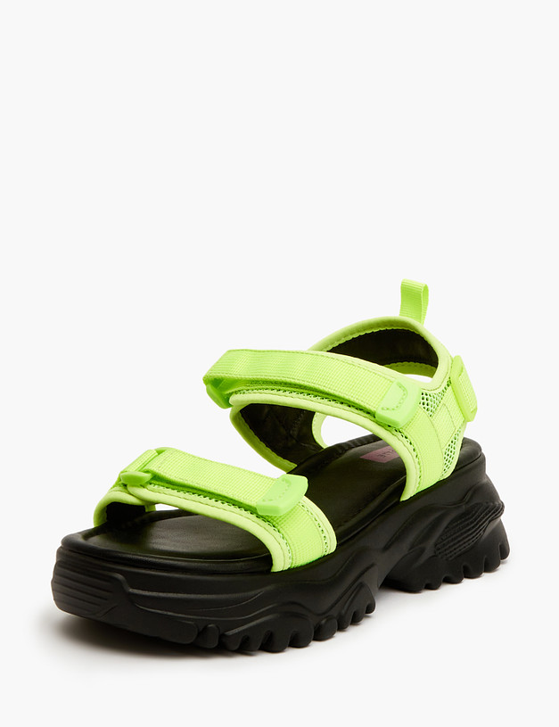 Зеленые женские сандалии на липучке MASCOTTE 234-315511-0218 | ракурс 2