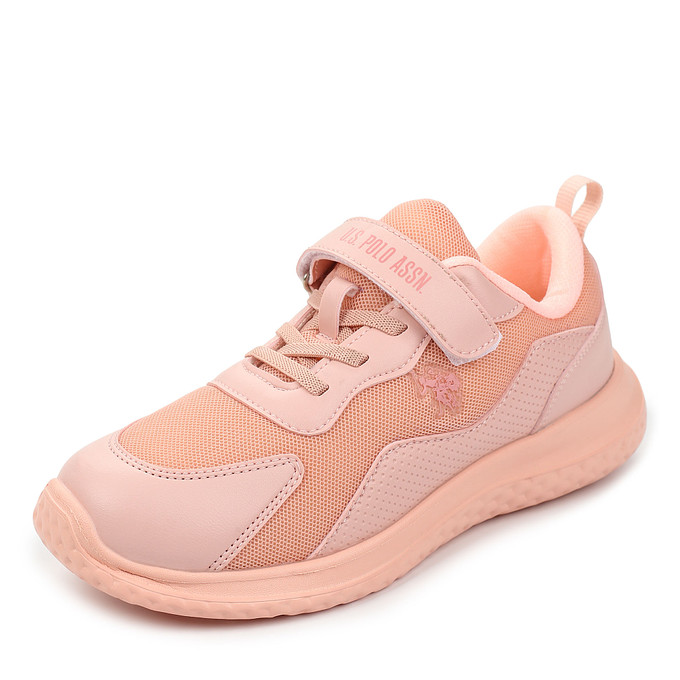 Детские кроссовки для девочки розовые из текстиля U.S. POLO ASSN.