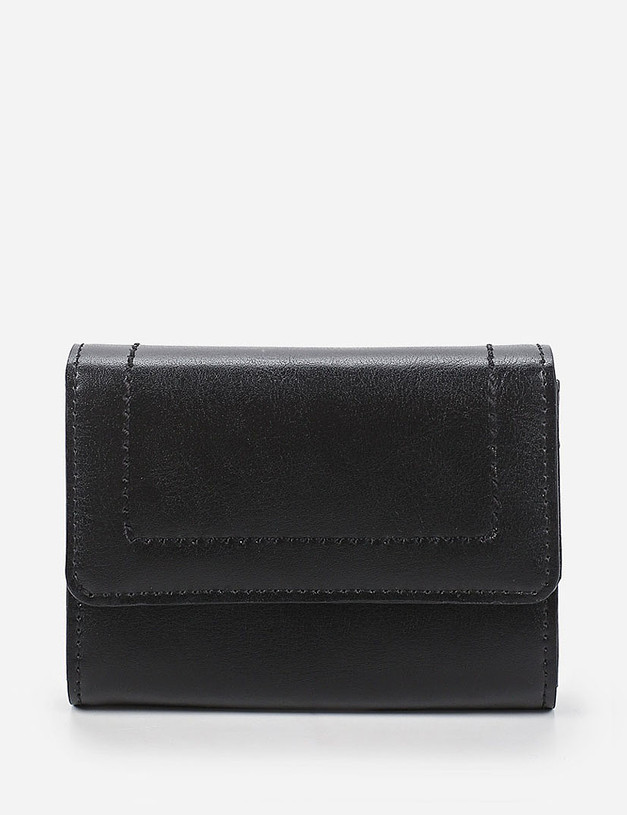 Черный кожаный женский кошелек MASCOTTE 668-0102-102 | ракурс 1
