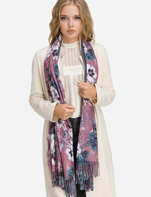 Розовый женский шарф MASCOTTE 730-0245-2406 | ракурс 3