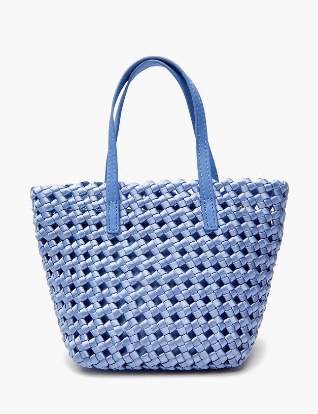 Голубая женская плетеная сумка MASCOTTE 647-4111-203 | ракурс 3