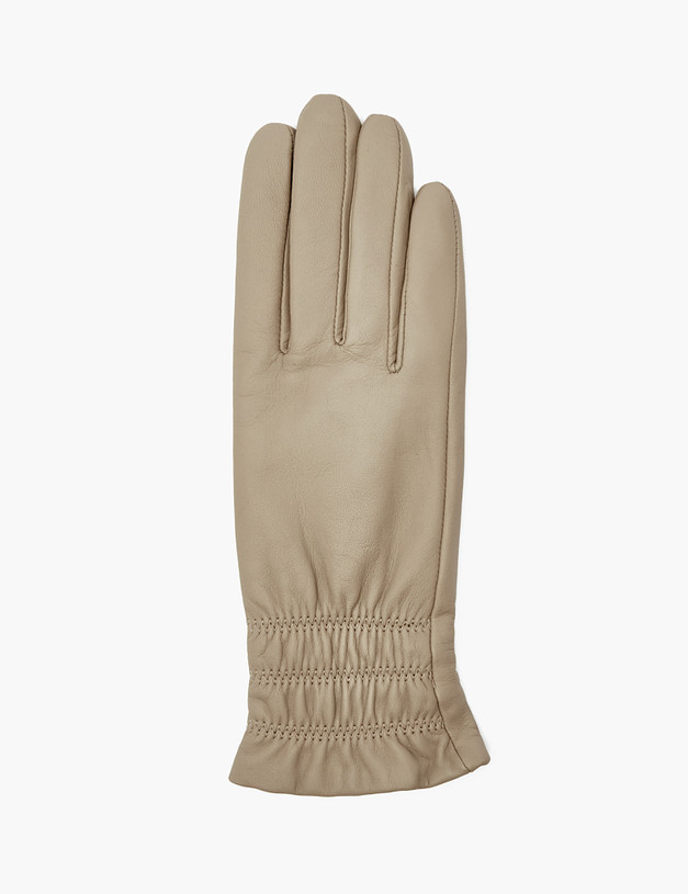 Бежевые женские перчатки MASCOTTE 709-1226-108 | ракурс 1