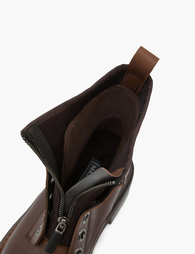Коричневые кожаные женские ботинки MASCOTTE 22-3200221-0109 | ракурс 8