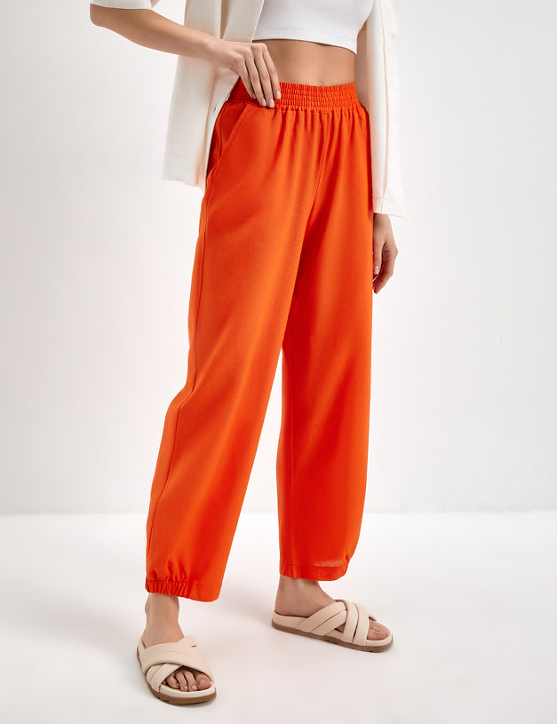 Оранжевые женские брюки-джоггеры MASCOTTE 790-3118-2713 | ракурс 6