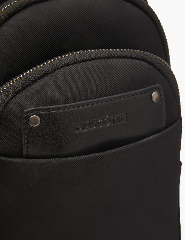 Черная мужская сумка-слинг MASCOTTE 604-3229-202 | ракурс 7