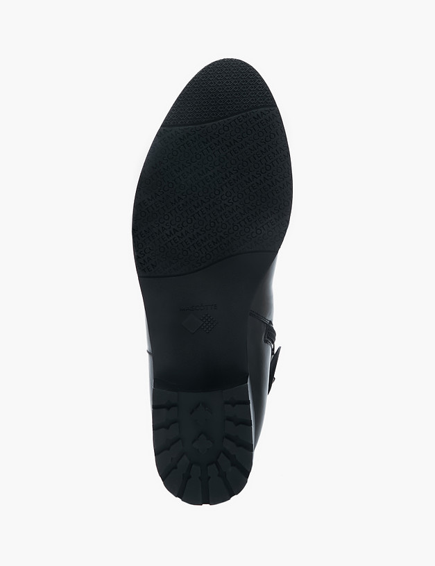 Черные женские сапоги на низком каблуке MASCOTTE 233-2260222-3100M | ракурс 6