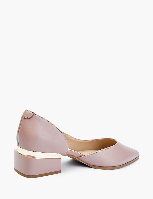 Розовые женские туфли на фактурном каблуке MASCOTTE 126-212611-0508 | ракурс 4