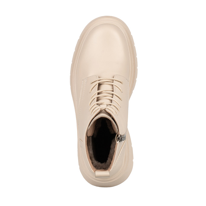 Белые женские кожаные ботинки "Саламандер"