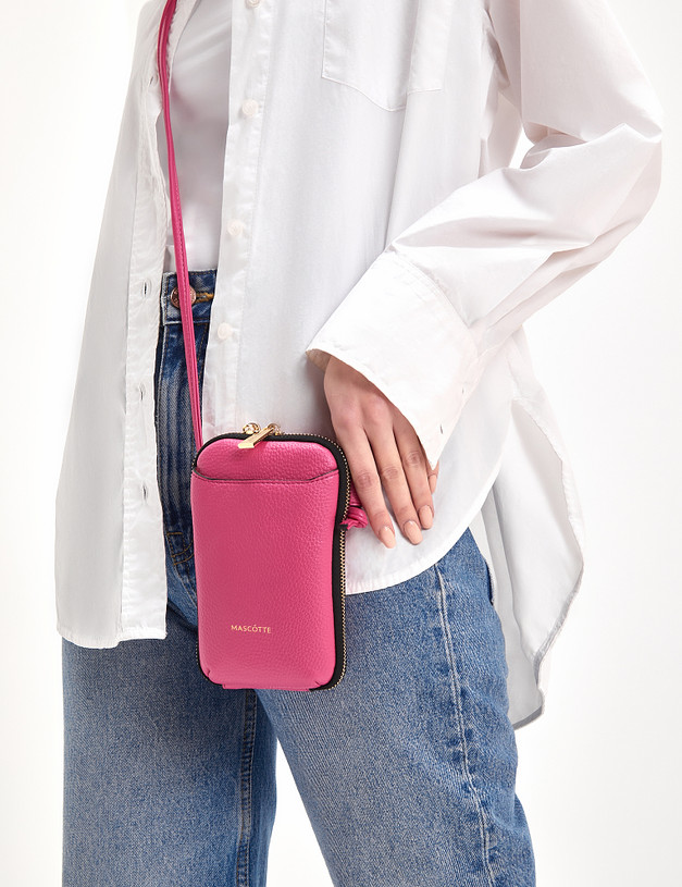 Розовая женская сумка для мобильного MASCOTTE 610-3101-606 | ракурс 1