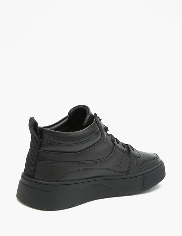 Черные кожаные женские кеды-ботинки MASCOTTE 58-2264827-3100M | ракурс 3