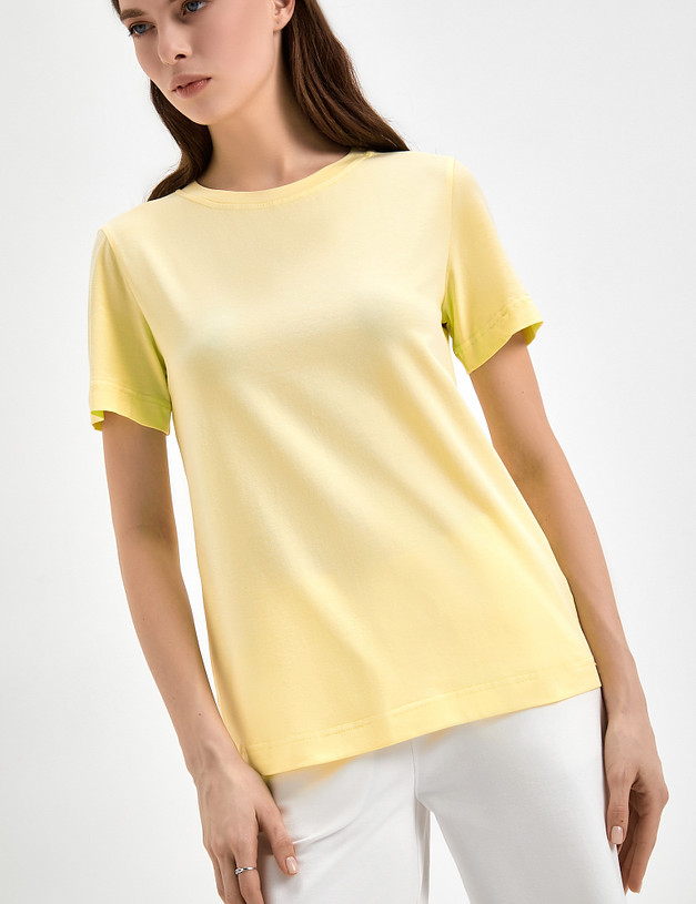 Желтая женская футболка MASCOTTE 790-3114-2618 | ракурс 4