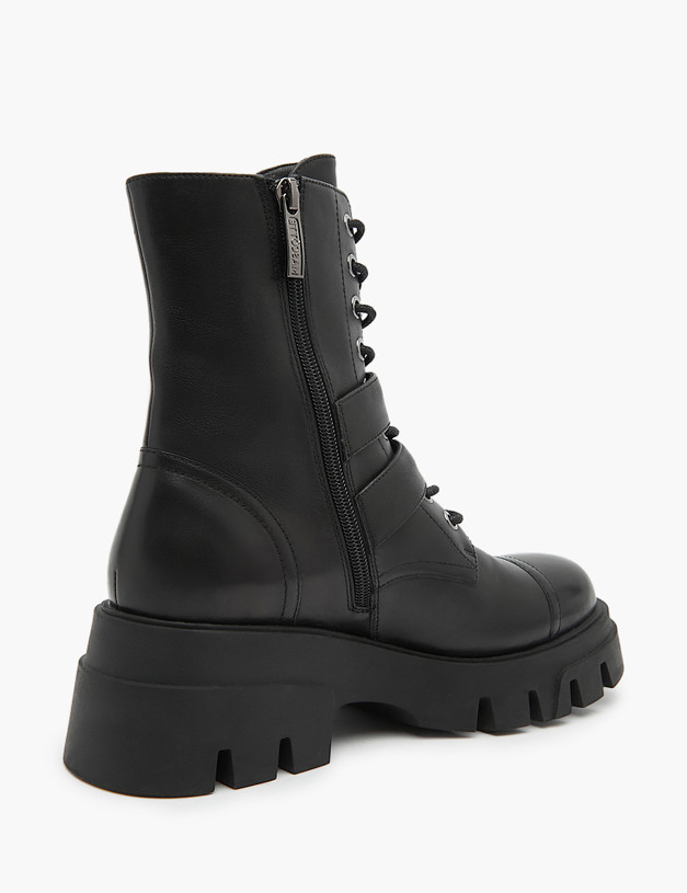 Черные женские ботинки с пряжками MASCOTTE 15-3204623-8100M | ракурс 3