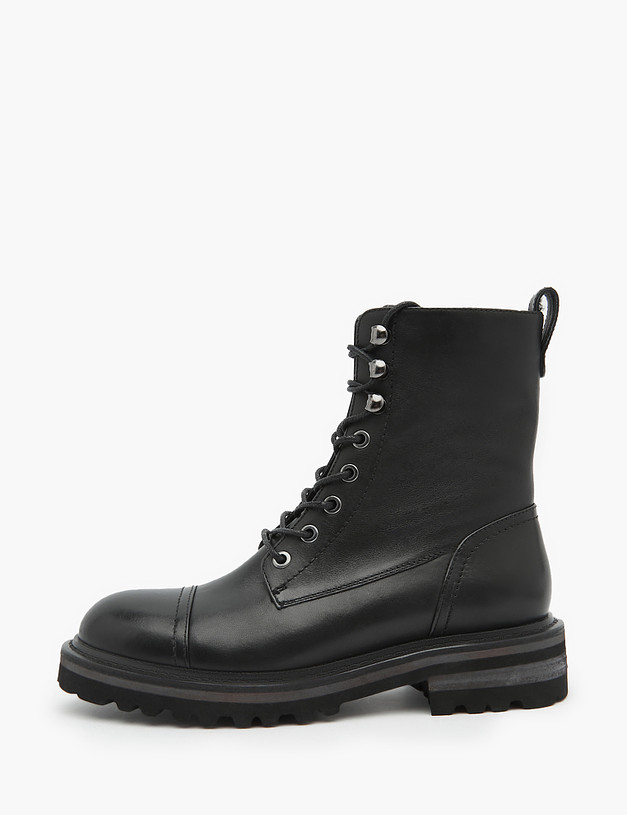 Черные кожаные женские ботинки MASCOTTE 15-3205521-3100M | ракурс 1