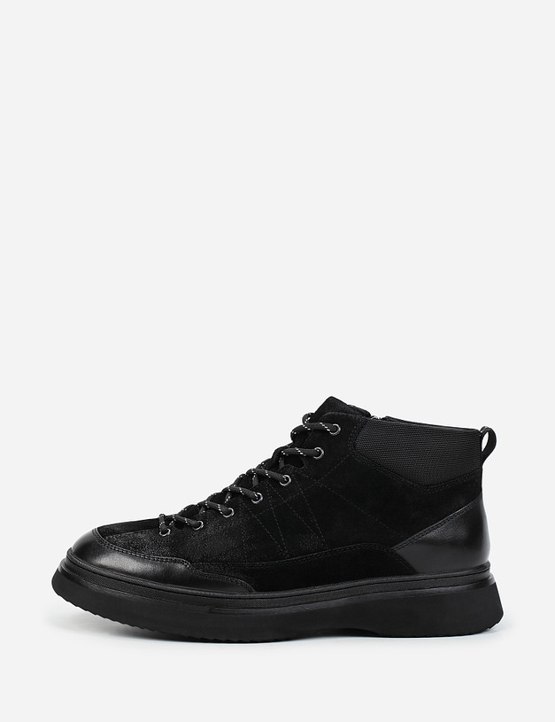 Черные мужские ботинки с контрастными вставками MASCOTTE 22-1210632-3205M | ракурс 1