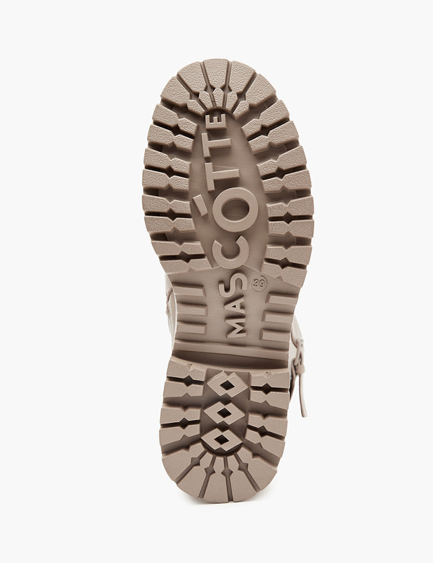 Бежевые женские кожаные сапоги со шнуровкой MASCOTTE 233-3202124-4140M | ракурс 6