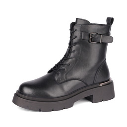 58-42WA-X141VM Ботинки женские кож.спилок/мех черн, Zenden