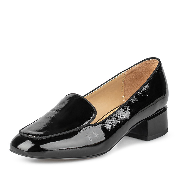 Черные женские закрытые туфли из лакированной кожи «Саламандер»
