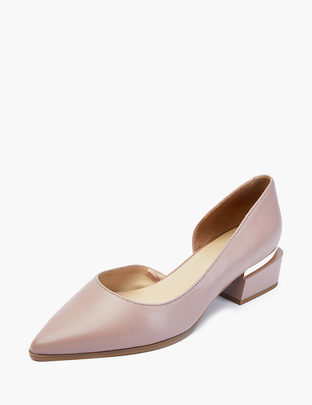 Розовые женские туфли на фактурном каблуке MASCOTTE 126-212611-0508 | ракурс 3