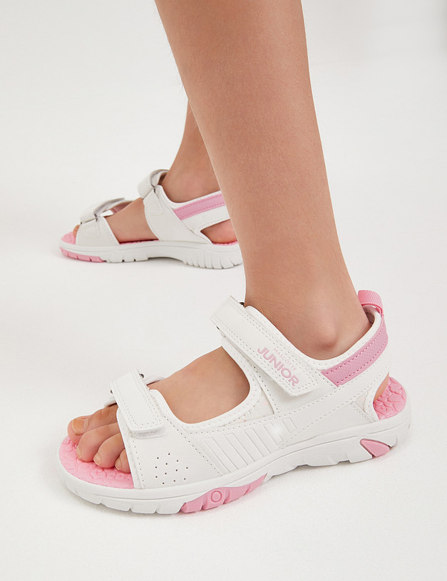 Белые сандалии для девочек MASCOTTE 64-412221-0601 | ракурс 1