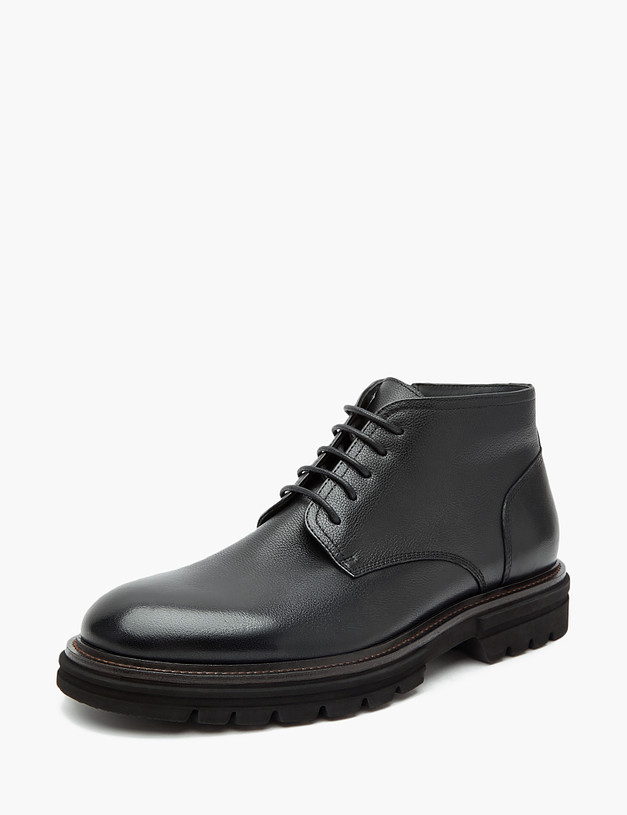 Черные кожаные мужские ботинки MASCOTTE 175-322524-0102 | ракурс 2