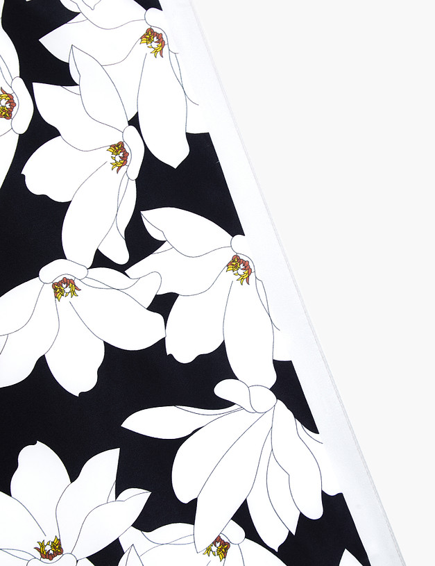 Черно-белый женский платок из 100% шелка MASCOTTE 766-4117-2421 | ракурс 3