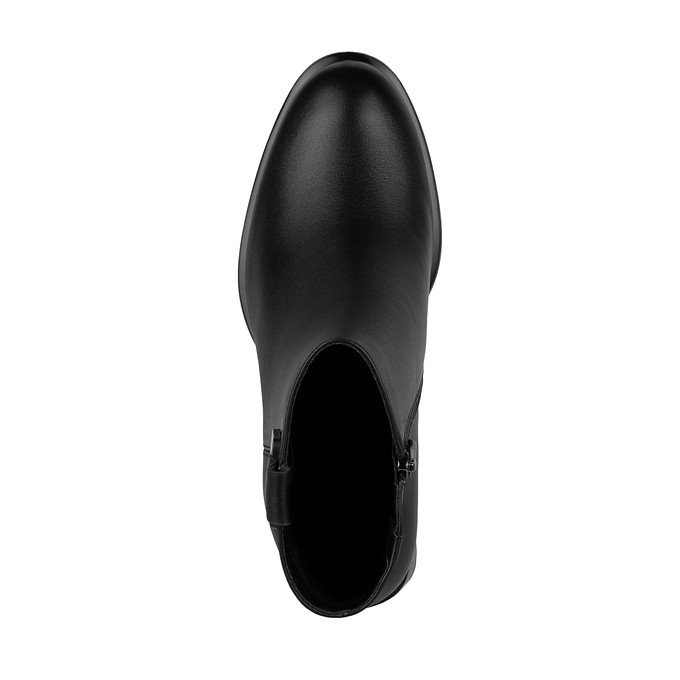 Черные кожаные ботильоны на широком каблуке "Томас Мюнц"