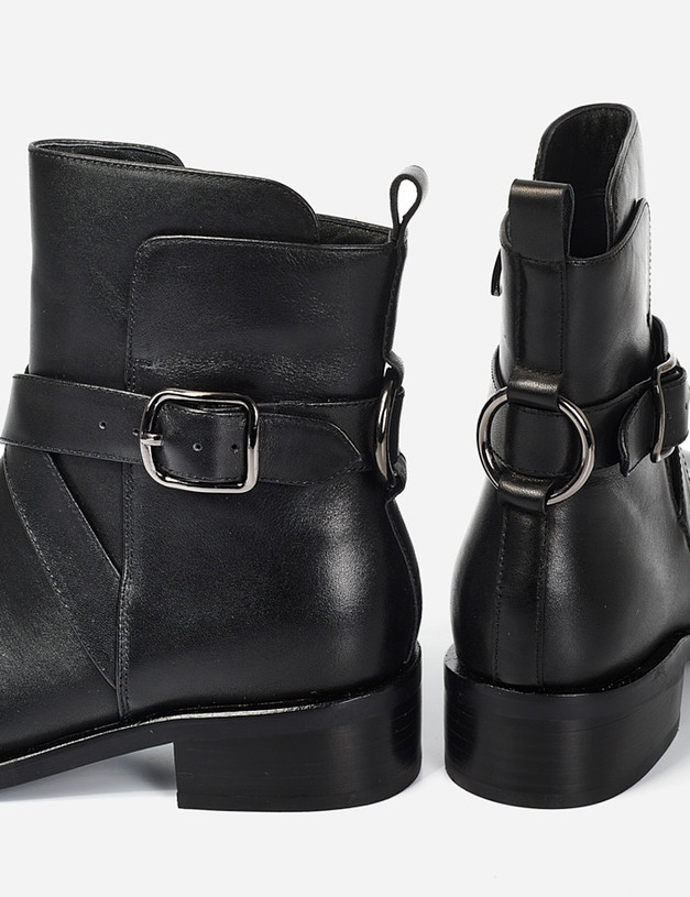 Черные кожаные женские ботинки MASCOTTE 99-1221225-3199M | ракурс 7