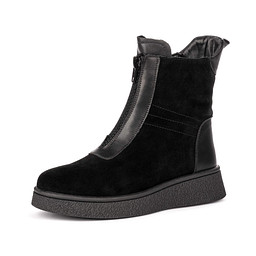 58-52WA-A045FN Ботинки женские спилок-кож.спилок/шерсть-и.мех черн, Zenden