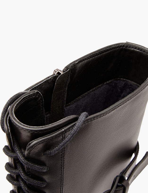 Черные женские сапоги со шнуровкой MASCOTTE 233-3202124-3100M | ракурс 6