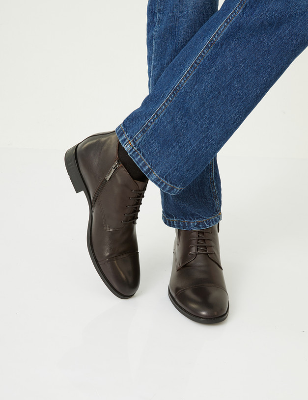 Коричневые мужские ботинки с острым носом MASCOTTE 128-120223-0109 | ракурс 1
