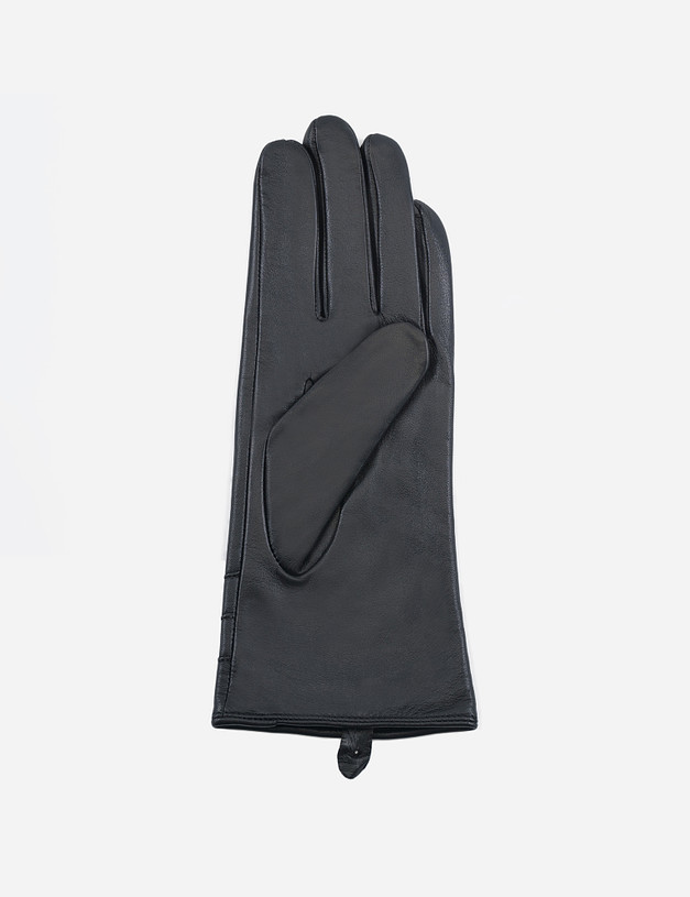 Черные кожаные женские перчатки MASCOTTE 717-0206-0502 | ракурс 2