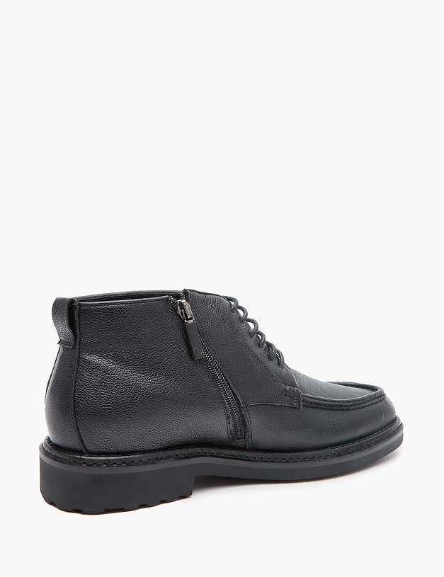 Черные кожаные мужские зимние ботинки MASCOTTE 128-324036-0102 | ракурс 3