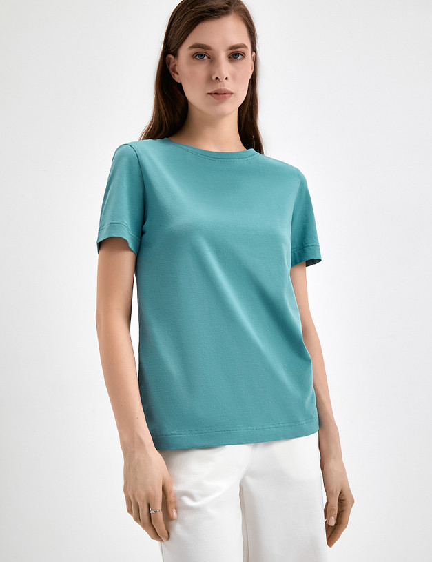 Женская футболка бирюзового цвета MASCOTTE 790-3114-2614 | ракурс 1