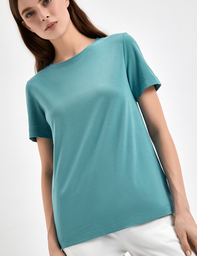 Женская футболка бирюзового цвета MASCOTTE 790-3114-2614 | ракурс 3