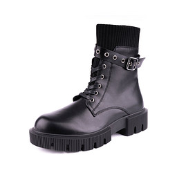26-32WA-914SR Ботинки женские и.кожа-текстиль/ворс.ткань черн, INSTREET