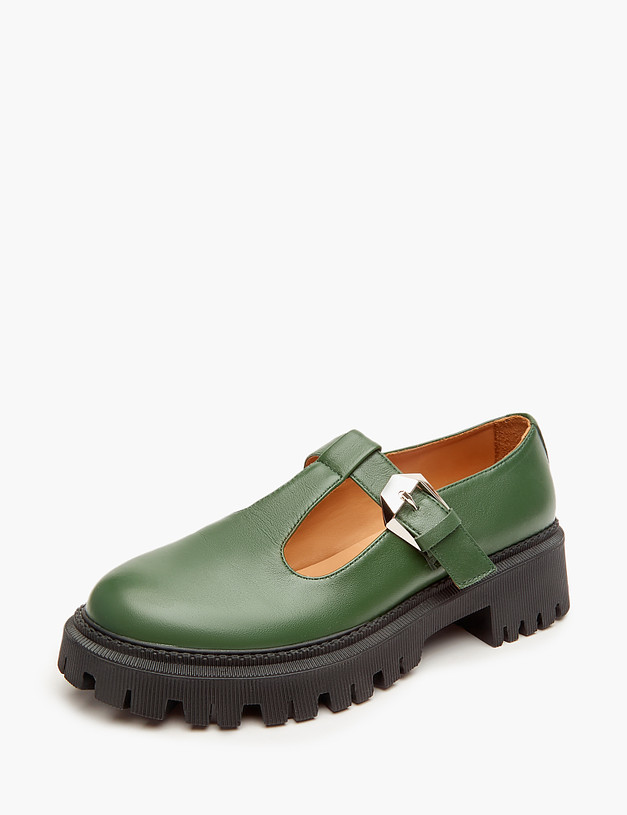 Зеленые женские туфли Мэри Джейн MASCOTTE 234-123516-4575M | ракурс 3