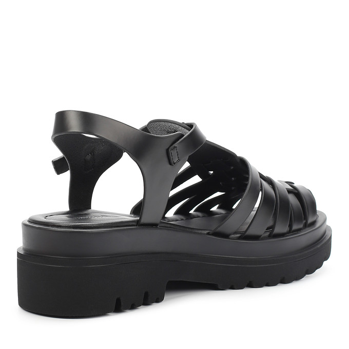 Черные женские сандалии в «рыбацком» стиле из кожи «Томас Мюнц»
