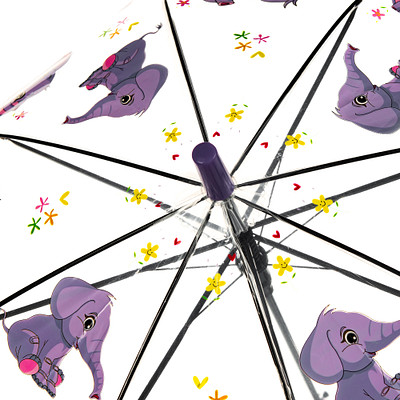 Зонт трость полуавтоматический для девочек ZENDEN YU-12UCM-015-1, цвет бесцветный, размер ONE SIZE - фото 3