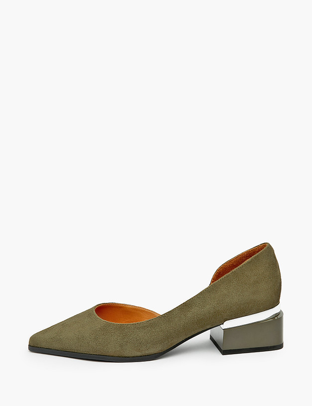 Оливковые женские туфли на низком каблуке MASCOTTE 126-212611-0604 | ракурс 1