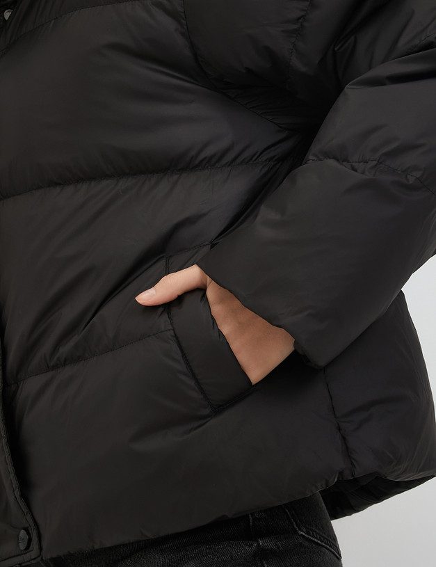 Черная женская дутая куртка с ярким подкладом MASCOTTE 234-3300-2402 | ракурс 5